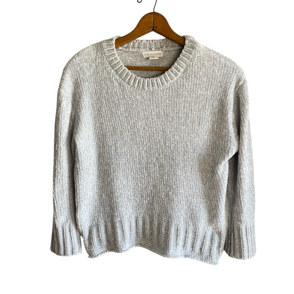 Cynthia Rowley Gray Silver Chenille Knit Crewneck Women's Sweater - Picture 1 of 8